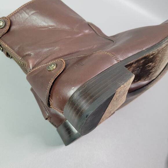 Frye Melissa Button Zip Short Ankle Boots Brown Womens Size 8.5 M - Picture 16 of 16